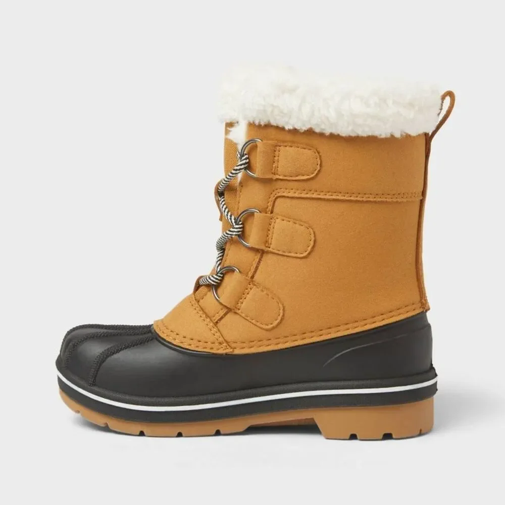 Kids' Kit Easy-On Winter Boots - Cat & Jack Cognac 2